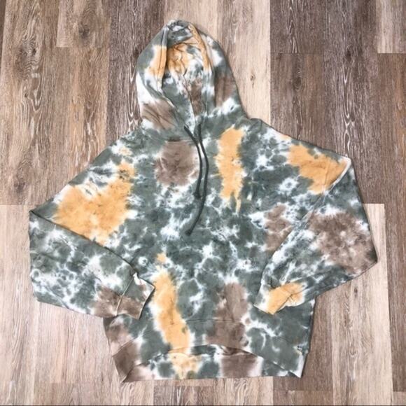 Daydreamer Green Tie Dye Oversized French Terry Cotton Hoodie Size Mediu… - Picture 3 of 7